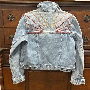 Marine Layer Rainbow Embroidered Denim Jean Jacket XS